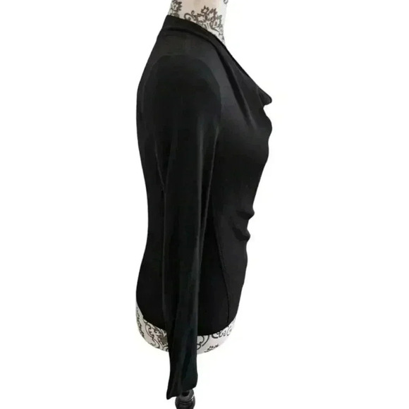 Aritzia Babaton Olivier Blouse Black Waterfall Front Jacket Whimsigoth Women XS - Picture 4 of 13